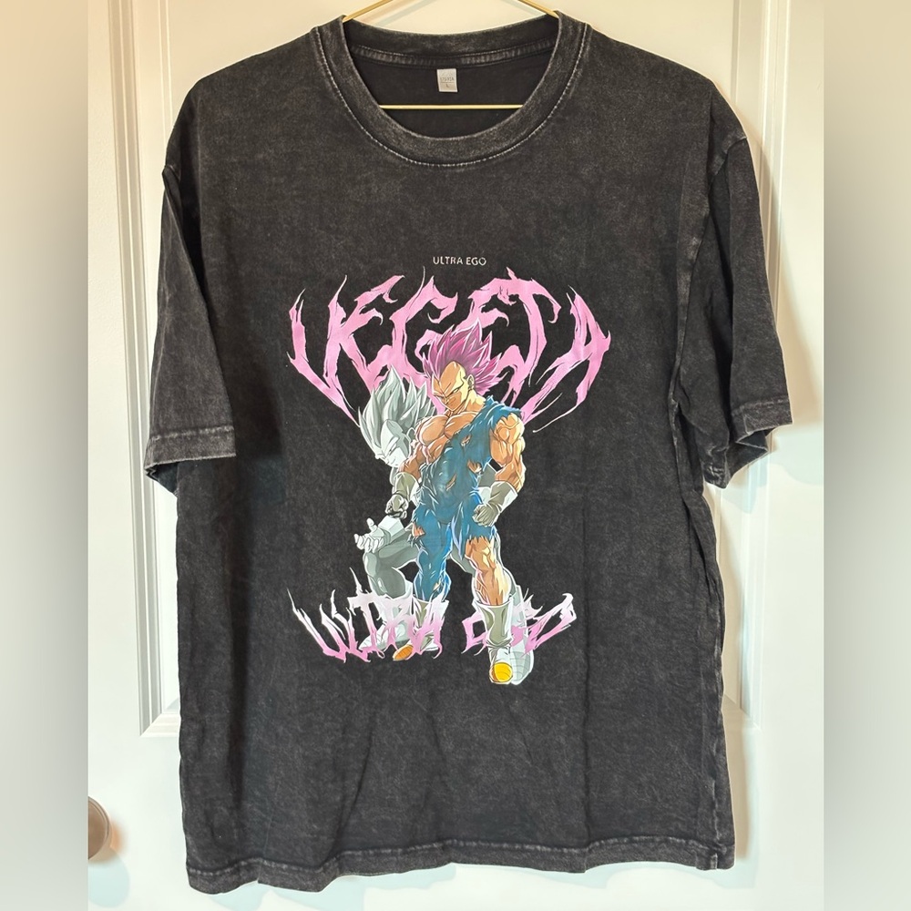 NWOT Oversized Dragon Ball Z Vintage Style Vegeta Ultra Ego Graphic Tee Size: L